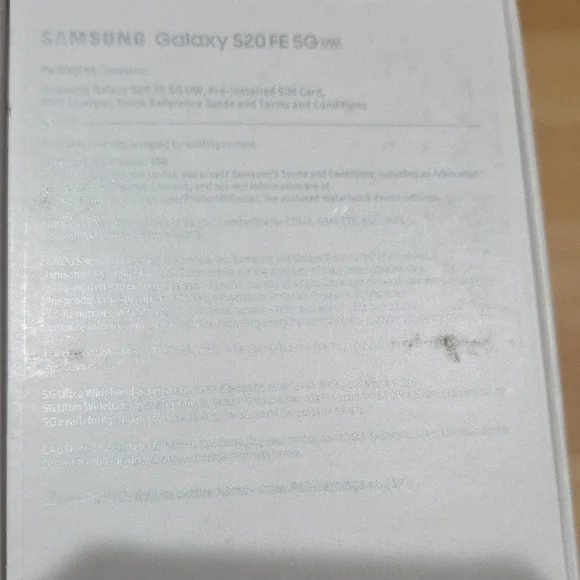 Brand New-Box Is Still Sealed Samsung S20 FE 5G Cloud Navy Color 128 GB. Verizon - Picture 2 of 4